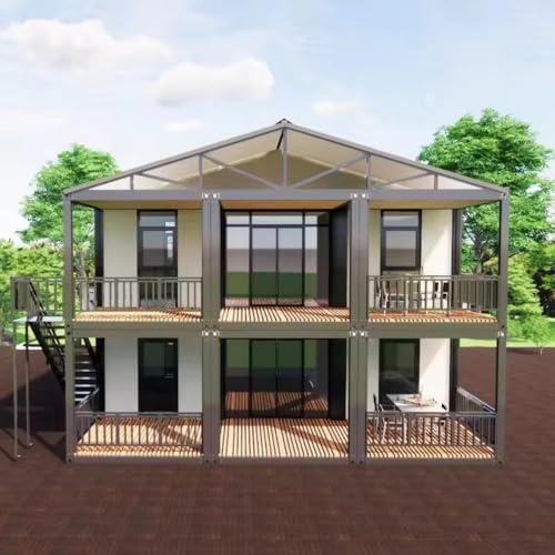 Casa Contenitore Pieghevole Espandibile, 6,1 m/9,1 m/12,2 m Casa Prefabbricata Personalizzabile con Decorazione Interno Completa per Uso Residenziale