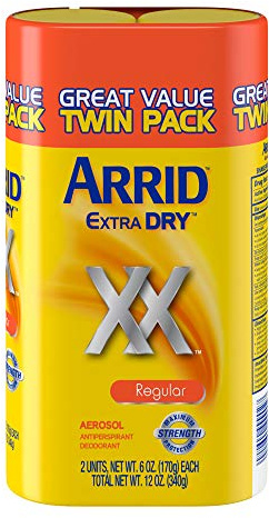 Arrid XX Extra Dry Antiperspirant Deodorant, Regular, Twin Pack (two 6oz. cans) Packaging May Vary