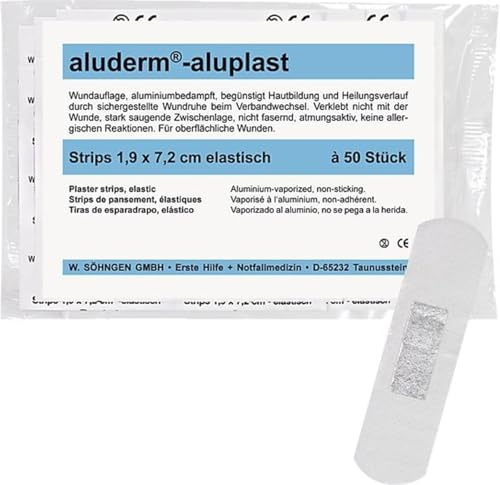 Söhngen Wundpflaster aluderm-aluplast elastisch Strips 1,9x7,2cm VE=50 Stück