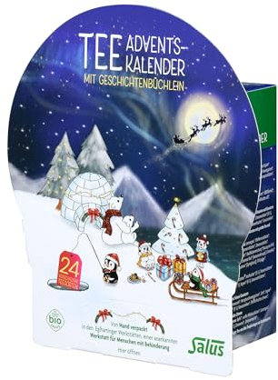 Salus Tee Adventskalender - 1er Pack (1x 46,5 g) - inkl. Büchlein mit Adventsgeschichte und Tee-Rezepten - bio