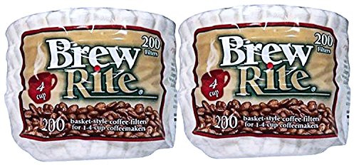 Brew Rite 4 Cup Coffee Basket Disposable Filters - 400 Ct