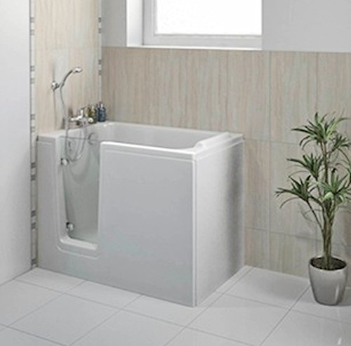 HAK Sitz-Badewanne mit Tür, Seniorenbadewanne 121x65cm, Weiß, Freistehend, Modern, Glasfaser