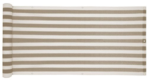 ESTEXO Balkon Sichtschutz/Balkonbespannung Balkonsichtschutz Balkonverkleidung 0,90 m x 6,00 m - Grau-Weiß gestreift