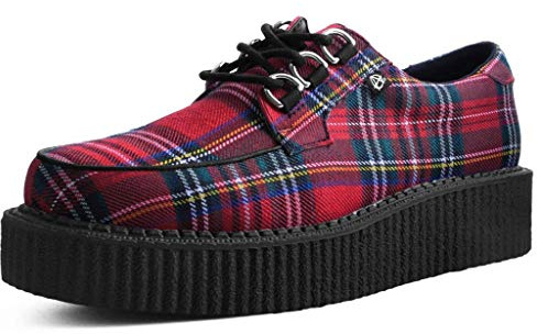 T.U.K. Shoes T2264 Unisex-Adult Creepers, Red Tartan Anarchic Creeper - US: Mens 8 / Women 10 / Red/Fabric