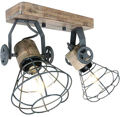Steinhauer Vintage Decken Lampe Wohn Zimmer Käfig Retro Spot Wand Leuchte verstellbar 1579GR