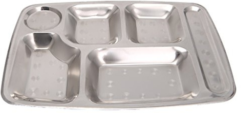 Youlin Plateau Repas Enfant Étudiant Assiette INOX 4/5/6 Compartiments (03)
