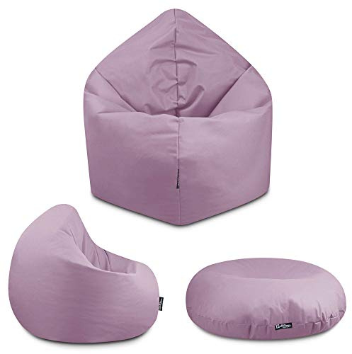 BuBiBag - 2in1 Sitzsack Bodenkissen - Outdoor Sitzsäcke Indoor Beanbag in 32 Farben und 4 Größen - Sitzkissen für Kinder und Erwachsene (Puderflieder-145 cm)