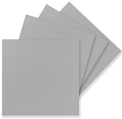 FarbenFroh by GUSTAV NEUSER 300 Einzel-Karten Quadratisch - 15 x 15 cm in Hellgrau (Grau) - 240 g/m² - blanko Bastel-Karten, Postkarten, Bastelkarton in Ton-Papier Qualität