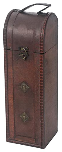 HMF Vintage Deko Geschenkbox mit Deckel aus Holz | für 1 Flasche Wein | Hochformat | Italien