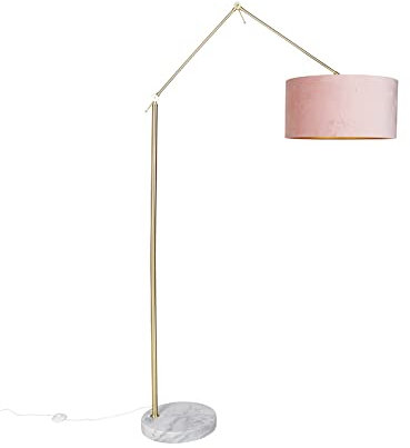 Qazqa Modern Stehleuchte mit Schirm, Stehlampe - Editor - Rosa, max. 60W, Geeignet für LED, 190.8cm, Ideal als Schlafzimmerlampe und Wohnzimmerlampe
