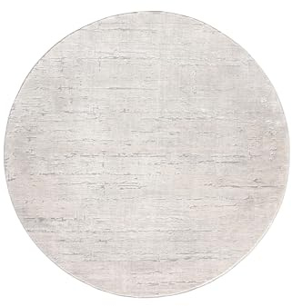 Kurzflor Teppich Wohnzimmer - Hellgrau Rund 155 cm - OEKOTEX-Zertifiziert | Pflegeleicht: Nur absaugen – Moderner Belgischer Design - Geeignet für Fußbodenheizung - OEKOTEX-zertifiziert