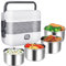 Portable self cooking electric lunch box, mini Rice cooker, 2-layer 4-layer stainless steel steamer food insulation lunch box, suitable for Small office, residence, travel, outdoor, 2L/200W