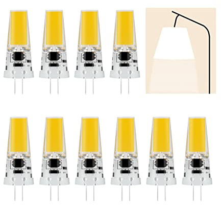 G4 LED Lampe, Natürlich weiß 4500K, dimmbare 5W G4 LED Birnen, 450LM, ersatz g4 Halogen Leuchtmittel 40W, Kein Flackern, AC/DC 12-24V, 10er Pack