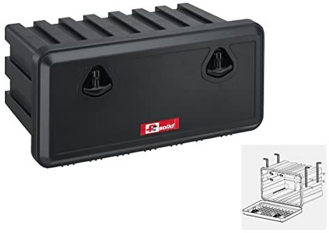 FTsolid Unterbaubox Staubox (750x360x450) - Box + vertikale Halterung | Anhängerkiste – Gurtkiste – Staukasten – Unterflurbox – Werkzeugkiste