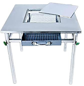 table barbecue Table de Barbecue en libre-service Support de Barbecue en acier inoxydable domestique Table de Barbecue à charbon de bois d'extérieur portable multifonctionnelle À l'intérieur et à l'ex
