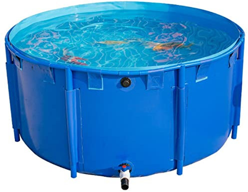 LZMZMQ Piscine Hors Sol/Cadre Piscine Piscine Ronde Extérieure Intérieure Familiale, pour Bébé/Adultes/Enfants/Chiens Nageant, Piscina/Mini Piscine À Cadre en Acier Bleu avec Valve De Vidange, 10m /