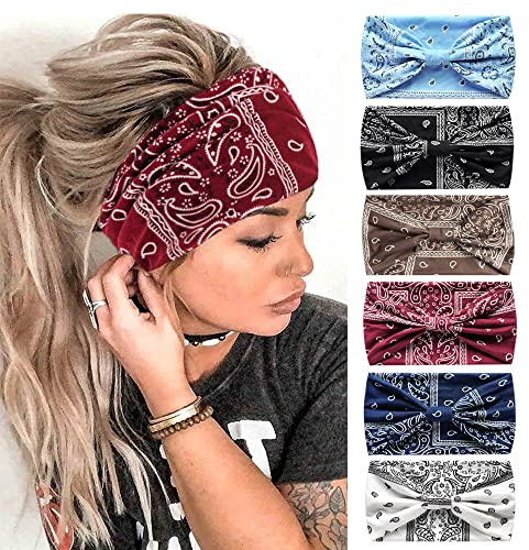 Mode-Stirnbänder für Frauen Haare Kopftücher Haarband Turban Blume Baumwolle Stirnbänder Breite Yoga Sport Stirnband Head Wrap (P6Cash)