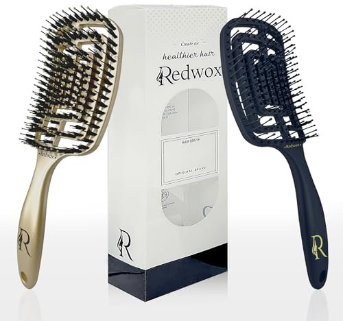 Redwox - Démêlez vos cheveux sans effort avec notre brosse démêlante magique - Ensemble de 2 brosses pour tous types de cheveux (bouclés, fins, épais, crépus) - Adieu les larmes de vos enfants