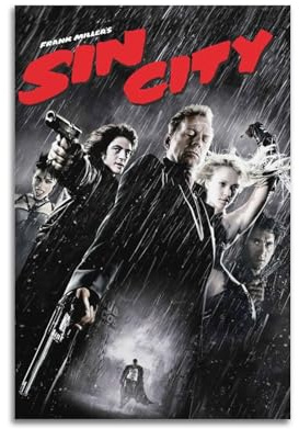 larn Sin City Filmposter auf Leinwand, Raumdekoration, ästhetisches Poster, künstlerisches Poster für Schlafzimmer, Wohnzimmer, Wände, 60 x 90 cm, ungerahmt