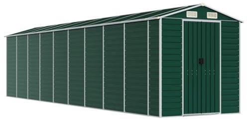 vidaXL Garden Shed | Green | Galvanised Steel | Large | Garden Shed