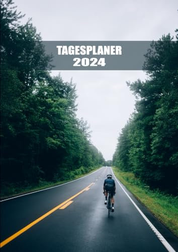 Tageskalender 2024 mit Fahrradabdeckung: 1 Tag pro Seite - Nummerierte Seiten - DIN A4 Buchkalender 12 Monate - Terminplaner mit Uhrzeiten, Feiertagen, To-Do-Listen und Platz für wichtige Notizen