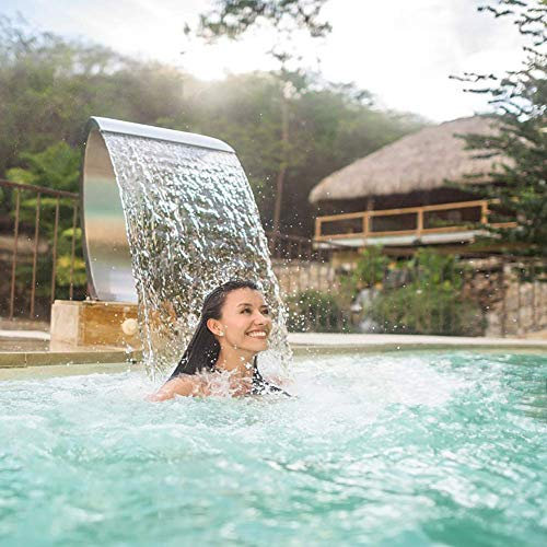 Stainless Steel Pool Fountain Outdoor Swimming Pool Waterfall Blade Cascade,400 * 200 (400 * 300)