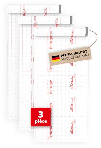 171 ALFA - Rufol varia - Pare-vapeur / frein vapeur polyvalent - hygrorégulant (intérieur et extérieur), 3 pièces de 1,5 m x 50 m (225 m²) - pour envelopper hermétiquement un bâtiment