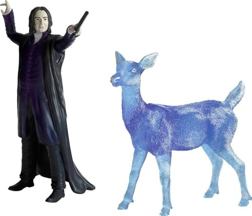 schleich Harry Potter | Professor Snape & Patronus 42683 | 2 Teile | Snape Figur mit beweglichem Arm & Hirschfigur | Sammelfiguren & Geschenk für Kinder & Fans | Spielfiguren ab 6 Jahren
