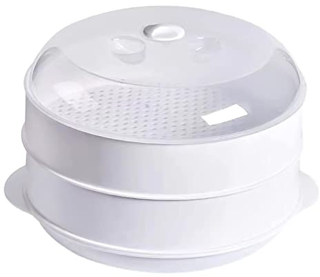 WANGYZJ Plastic Vegetable Steamer - Microwave Steamer with Lid, BPA Free, 2 Tier