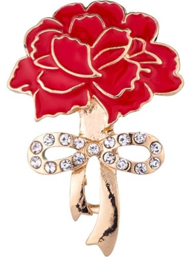 Tsffae Blumen-brosche, Rote Nelke, Blumen-brosche Für Frauen, Mutter-kristall-Schleife, Anstecknadel, Anstecknadel, Schmuck, Geschenk Für Hochzeit, Party