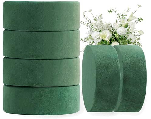 Round Floral Foam for Fresh Flower Arrangements - 6 Pcs, 8cm Foam Bricks, Eco-Friendly, Long-Lasting Hydration