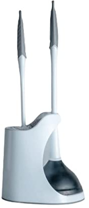 ABBNIA Scopino WC Stantuffo WC con Spazzola Set Combinato Stantuffo WC e scopino con Supporto per la Pulizia del Bagno Set stantuffo Resistente WC Br