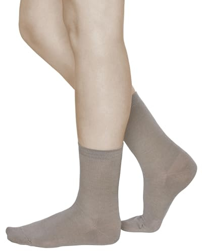 vitsocks Calcetines Mujer Invierno 80% LANA MERINO Finos (3 PARES) Media Caña Transpirables Calientes para Frío, lisos beige, 39-42
