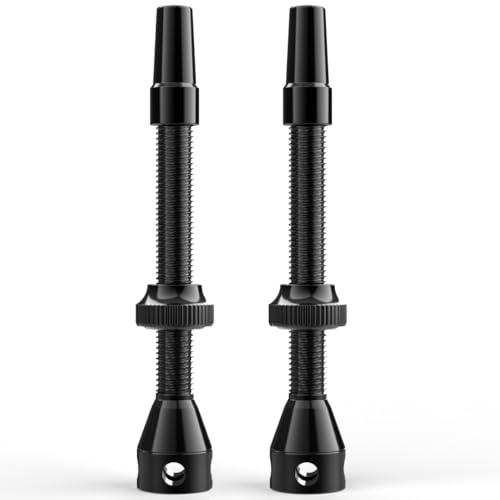 SHREDR. Kingpin Tubeless Ventile Set | Presta Ventile für Schlauchlos-Reifen | Superleichtes Alu, französisches Ventil | Für MTB + Gravel Tubeless-Felgen (schwarz, 60mm)
