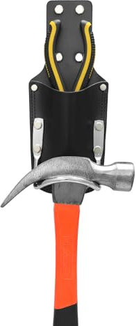 quipuda Hammerhalter für gürtel, Hammerschlaufe, Messertasche für Gürtel Cuttermesser Tasche Echtleder,Praktischer Werkzeuggürtel für Hammer, Axthalter Hammerholster (Schwarz)