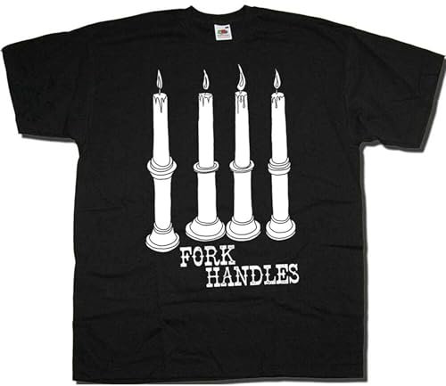 HANXI Men's Fork Handles T Shirt Inspired by The Two Ronnies Tv Comedy Sorry Dad's Army Fab Black XL