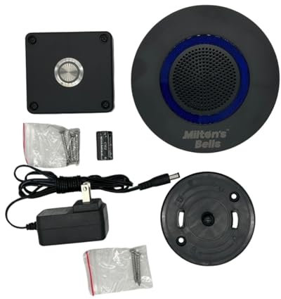 Milton’s Bells X5 Wireless Doorbell, Ideal for Warehouse & Business Door Chime Kit, Expandable System Operating at 5,000 ft Range, Weatherproof Design with 16 Adjustable Melodies
