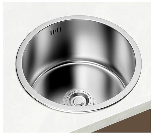 Lavello piccolo in acciaio inossidabile con scarico, vasca singola, workstation lavello per sottopiano, camper, casa, ufficio, fatto a mano, lavabo per piscina (30 x 30 x 17 cm)