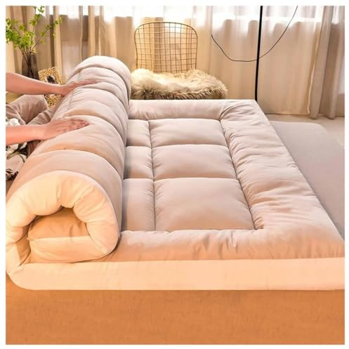 Bodenmatratze Japanische Extra Dicke Futon-Bodenmatratze Futonmatratze Faltbares Bodenbett Campingmatratze Futonmatte Traditionelle Schlafmatte Extra Dicke, Gemütliche und Warme Matratze(Gray,180x200c
