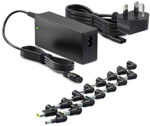 Zolt 65W Universal Laptop Charger UK AC Power Adapter for HP Dell Acer Asus Lenovo Samsung Gateway Charger 15V 16V 18.5V 19V 19.5V 20V DC Power Supply with 15 Tips