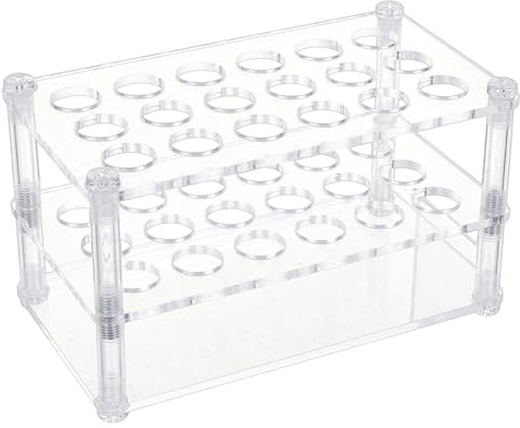 OLYCRAFT 18 trous acrylique support de Tube à essai 10/15ML présentoirs de Tube à essai 6mm présentoirs de laboratoire support colorimétrique Tubes Rack Tubes centrifuges chimie - 15.6x8.7x7.8cm