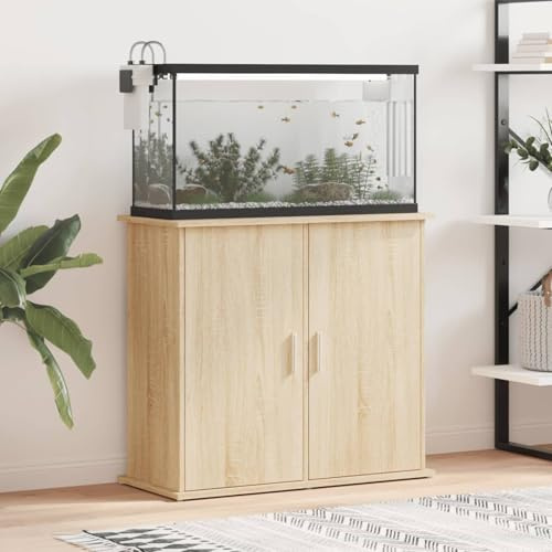 Gecheer Aquarienständer, Stabil und Feuchtigkeitsbeständig aus Holzwerkstoff mit 4 Fächern für Aufbewahrung, 81 x 36 x 73 cm für Aquarium