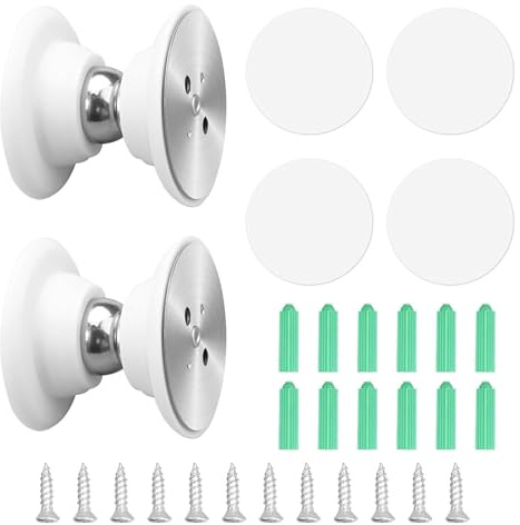 2 Pezzi Fermaporta Magnetico per Camper Bianco Magnetiche Door Holder Ferma Porta da Muro con Viti e Adesivo per Roulotte Barca Auto Scomparti Camper Porta di Sicurezza