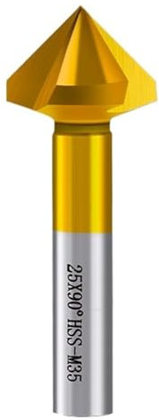 1/2 Stück Fasenfräser 90°, 3-schneidiger Fasenfräser-Bohrer, 6,3-14 mm Schnellarbeitsstahl-Senker, Fasenschneidwerkzeug(2pcs,12.4mm)