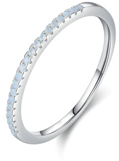 Wycian Ringe Damen Vintage Opal Ring 9K Au375 Runde Form Opal Größe 50 (15.9) Vorsteckring für Schwester Modern Schmuck Geschenk