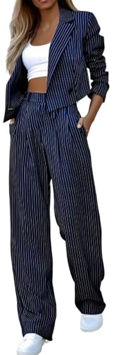 MJGkhiy Tailleur Donna Eleganti Pantaloni e Giacca Cerimonia Completi Blazer a Maniche Lunghe Lavoro Completo Sera Tuta Ufficio Business Casual Due Pezzi Set Primaverile Autunno