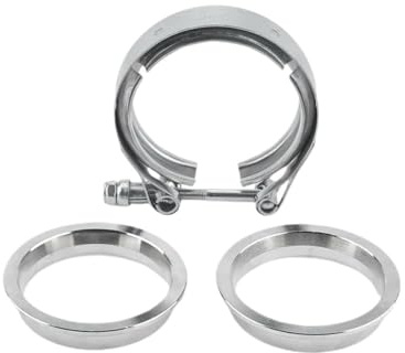 Collettori Di Scarico Morsetto A V In Acciaio Inossidabile 304 Da 4/3,5/3/2,75/2,5/2,25/2/1,75/1,5 Pollici Flangia Piatta Con Bullone A T Per Tubo Di Scarico HLWXMDZ(2.5- (63MM))