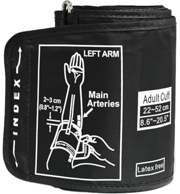 YAZWUR Manguito Tensiometro, Compatible con la mayoría los, Monitor de Presión, Brazo Superior, Esfigmomanómetro, Repuesto para Uso Doméstico, Medidor Tension(22-52cm)