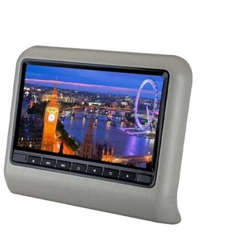 9 Zoll Autositzlehne Kopfstütze LCD-Display Mp3/mp4 Multimedia-Player Gaming FM-Transmitter Fernbedienung DVD-Player-Monitor(AV Grey)