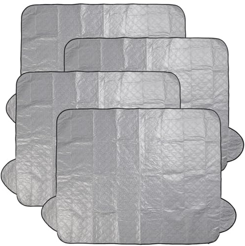 Lescars Hitzeschutz Auto: 4er-Set Sonnenschutz für die Autoscheibe, auch für Winter, 145x110 cm (Sonnenschutz Auto Frontscheibe, faltbar, Faltbarer)